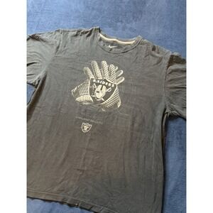 Nike Oakland Raiders T Shirt Mens 2XL Black Regular Fit Football Y2K Graphic Tee